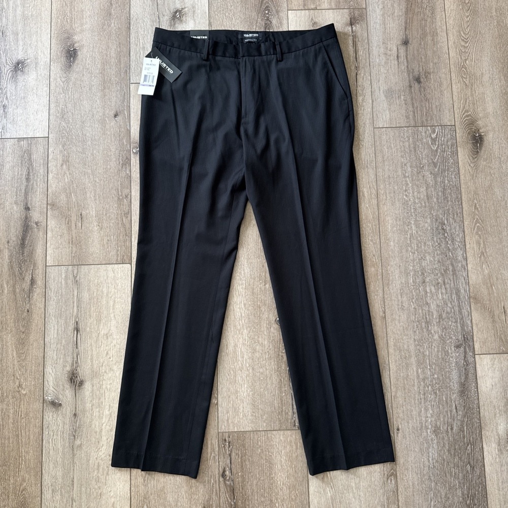Unlisted by Kenneth Cole Pants Mens 38x32 Dress Slacks Suit Flat Front Black NWT